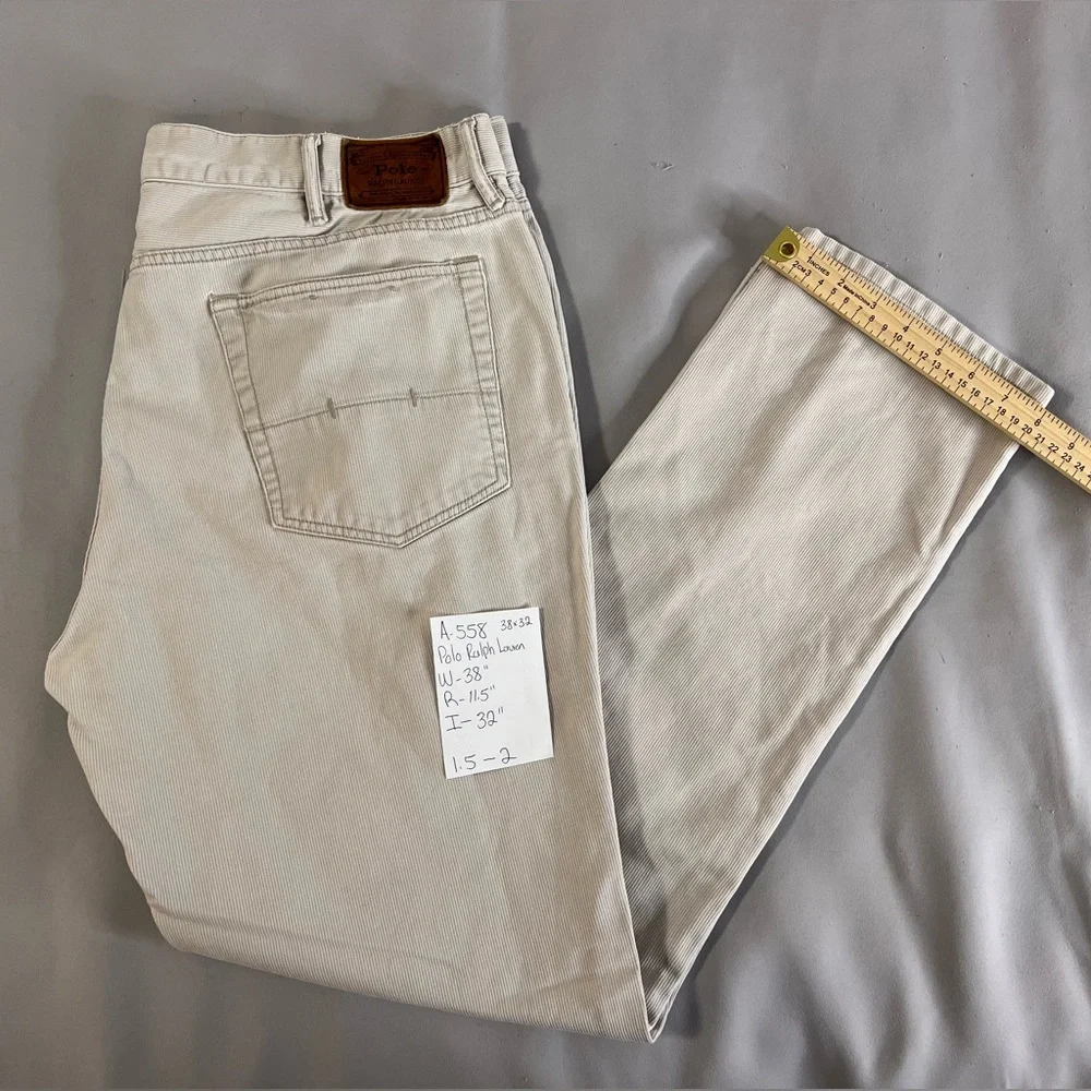 Polo Ralph‎ Lauren Pants Mens 38x32 Ivory  Corduroy Hampton Straight Leg